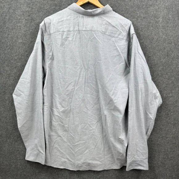 RVCA Long Sleeve Button Down Dress Shirt Casual Slim Fit Mens Size XXL Grey - Picture 6 of 8